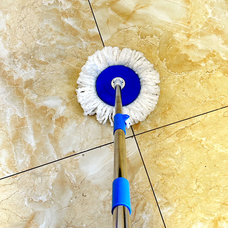 Wholesale plastic figure-eight bucket household rotating mop, no hand wash, dual-drive spin-drying mop, self-wring water cleaning mop Specification image