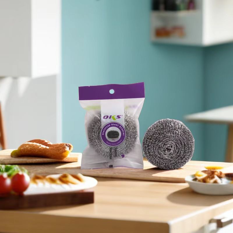 Household steel wool balls, stainless steel cleaning balls, pot brushes, dish brushes, steel wool balls, kitchen dish cleaning balls, OKS Specification image