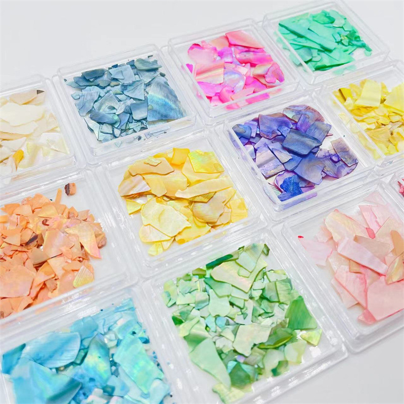 Japanese-style nail art, ultra-thin shell piece accessories, irregular iridery natural abalone shell nail DIY decoration wholesale Application Scenario