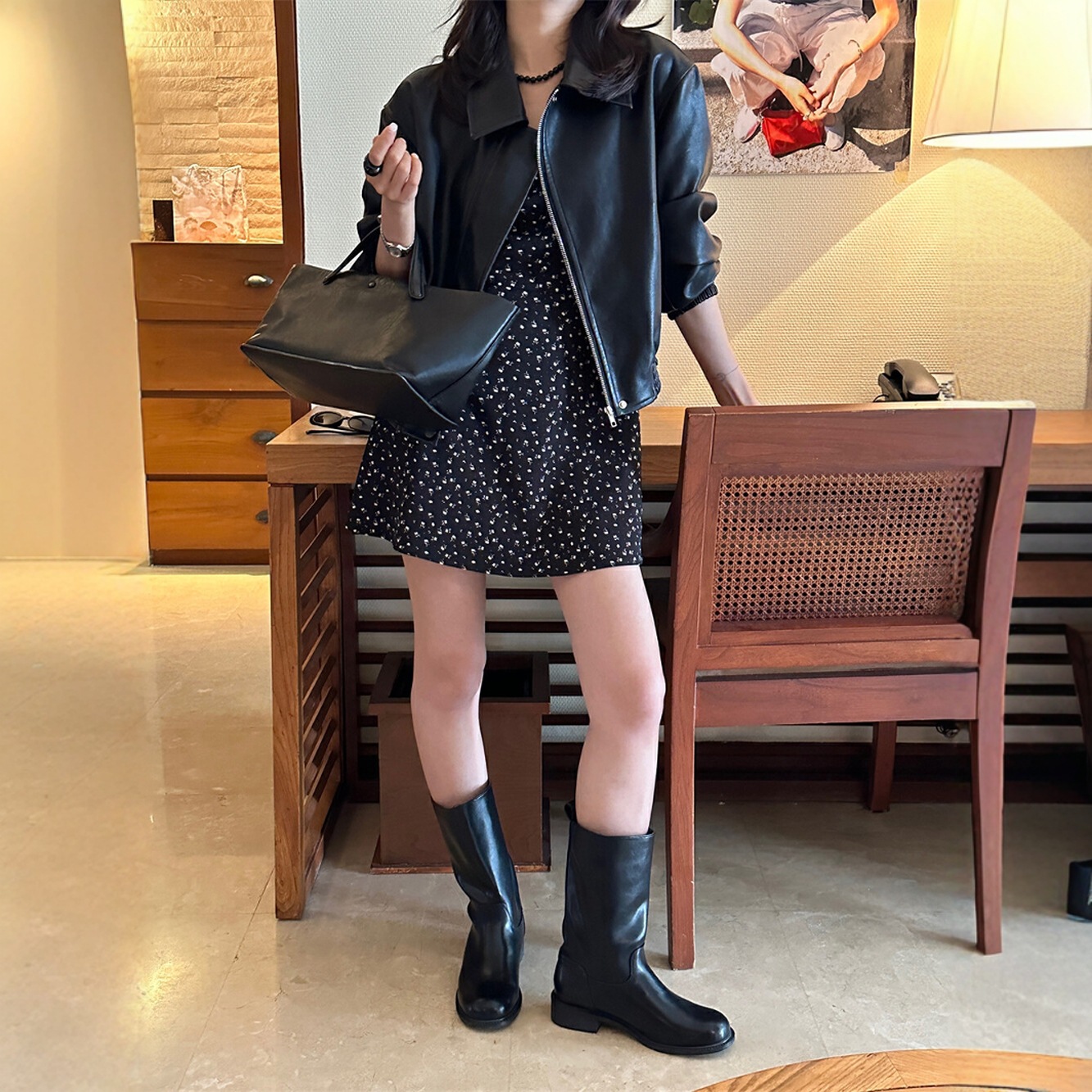 女式皮衣实物图