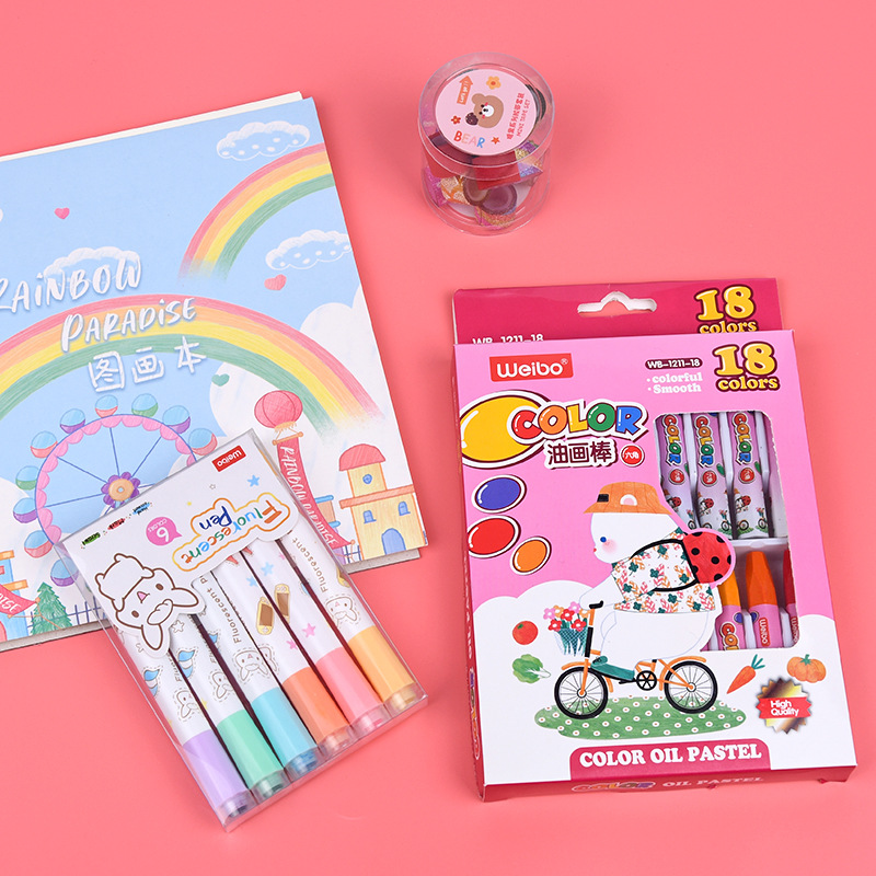 Weibo creative stationery primary school students prize children New Year gift stationery set Item Picture