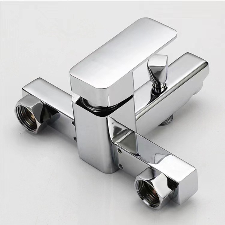 Cross-border foreign trade three-in-one faucet, wall-mounted cold and hot concealed bathtub faucet, bathroom mixing valve, four-sided shower faucet Application Scenario