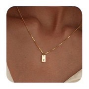 European and American cross-border 18K gold stainless steel 26-letter English letter necklace mini square pendant box chain Amazon Specification drawing