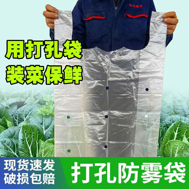 白色加厚透明加大号手提塑料袋透气打孔袋子背心袋水果蔬菜防雾袋