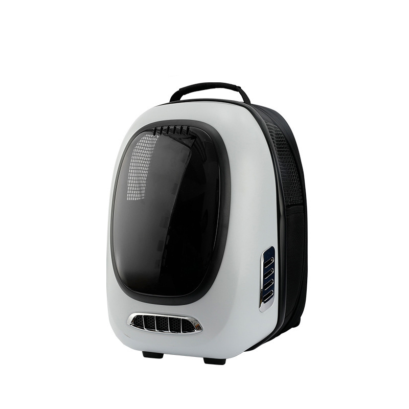 New pet double-shoulder space cat backpack, white cat bag, portable and breathable pet space bag for going out Item Picture