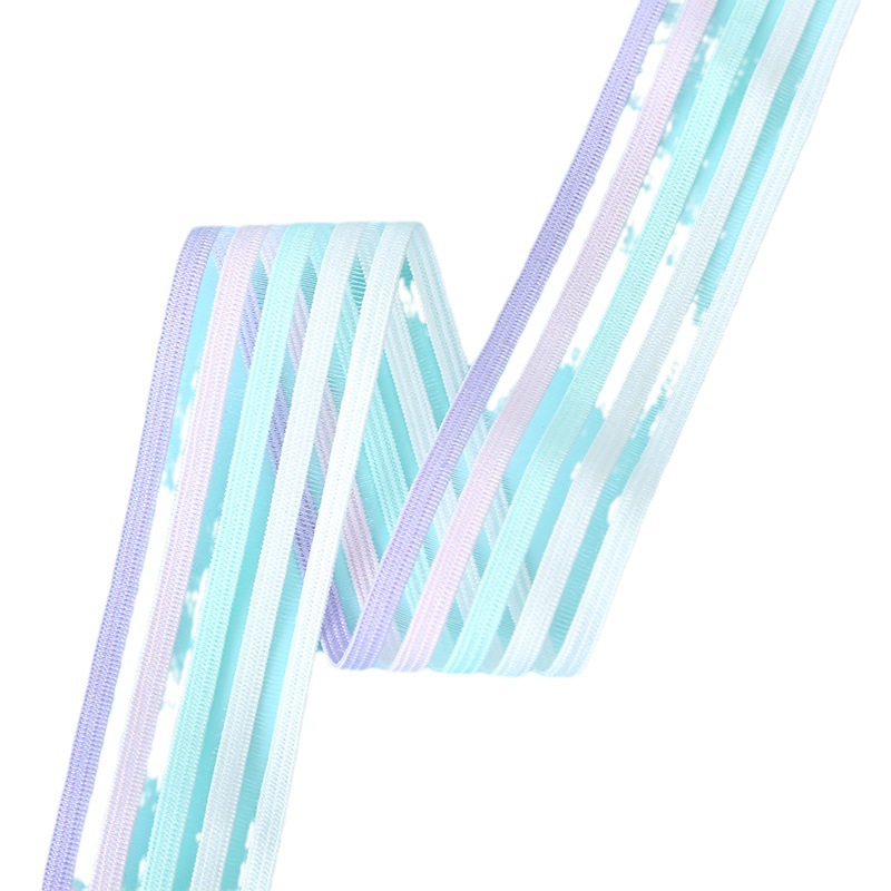 Korean Colored Fish Silk Elastic Ribbon Bow Ribbon Hair Accessories Headgear Fish Silk Mesh Breathable Elastic Ribbon Webbed Item Picture