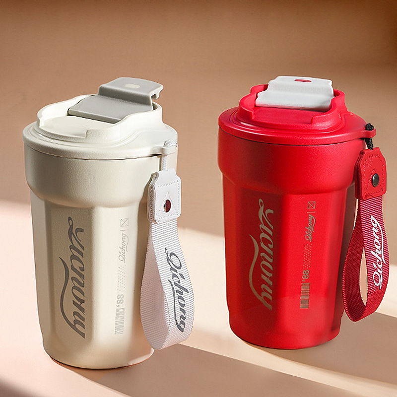 High-appearance-level 316 stainless steel octagonal coffee cup, outdoor portable cup with a handle, double-layer vacuum insulated cup Application Scenario