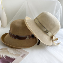 Hat women's thin breathable cotton hemp elegant basin hat Japanese pastoral sun shade sunscreen fisherman's hat foldable sun hat