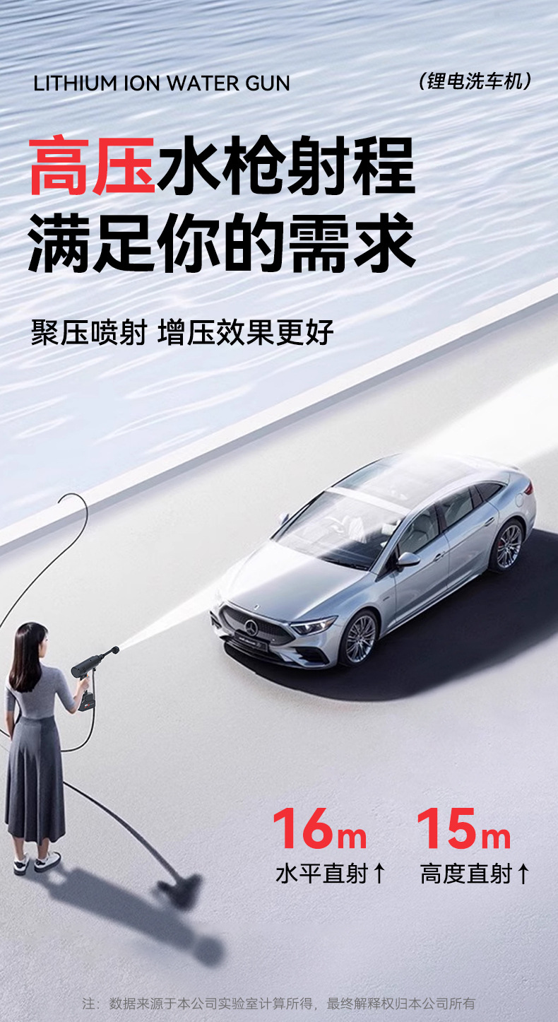 无线洗车机家用充电锂电池大功率高压清洗器便携式浇花喷洒水枪详情6