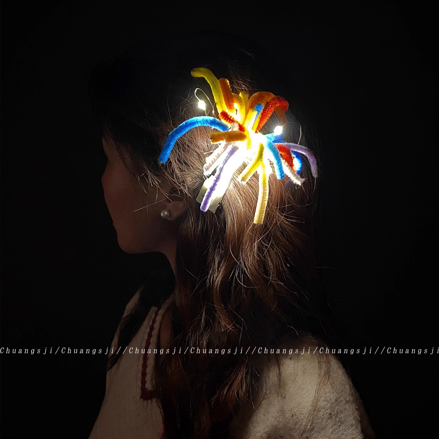 2025新款扭扭棒烟花发夹女高级感气质百搭发卡头饰中秋氛围感发饰产品图