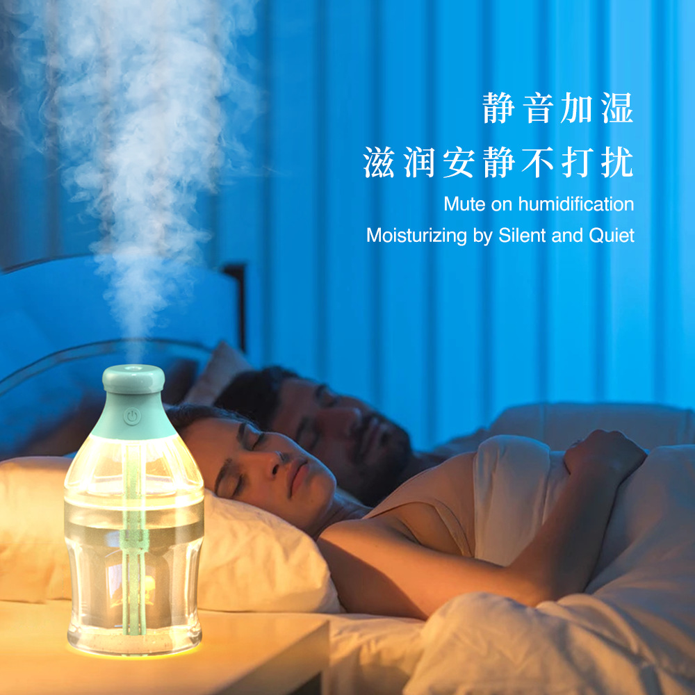 New Coke bottle humidifier desktop small usb car atmosphere light Coke bottle fog spray machine gift details Picture