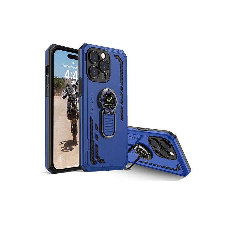 Cross-border exclusive IPHONE INFINIX ZTE magnetic stand phone case, Speedmaster Ring two-in-one phone case Item Picture