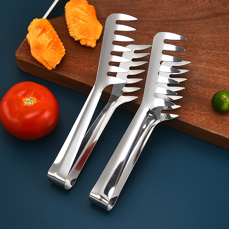 Bread tongs, food tongs, barbecue tongs, pasta tongs, comb tongs, kitchen tools, food tongs, stainless steel tongs, Amazon