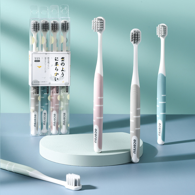 Japanese Silver Ion Toothbrush Soft Hair Independent Packaging Adult Home Wide Head Couple Macaron High-Grade Authentic Wholesale details Picture