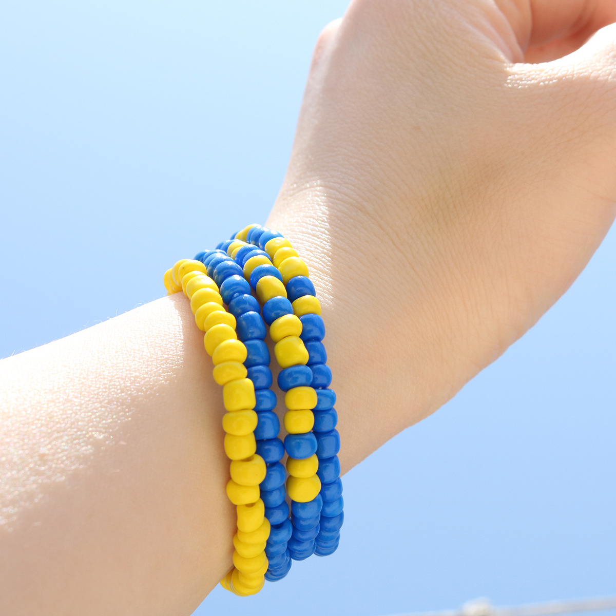 Europe And The United States Foreign Trade Cross-Border New Hot Rice Bead Bracelet Blue Yellow Rice Bead Bracelet Set Chain Beaded Hand Jewelry Cross-Border Source Male And Female Couples Jewelry Gift Manufacturers Wholesale