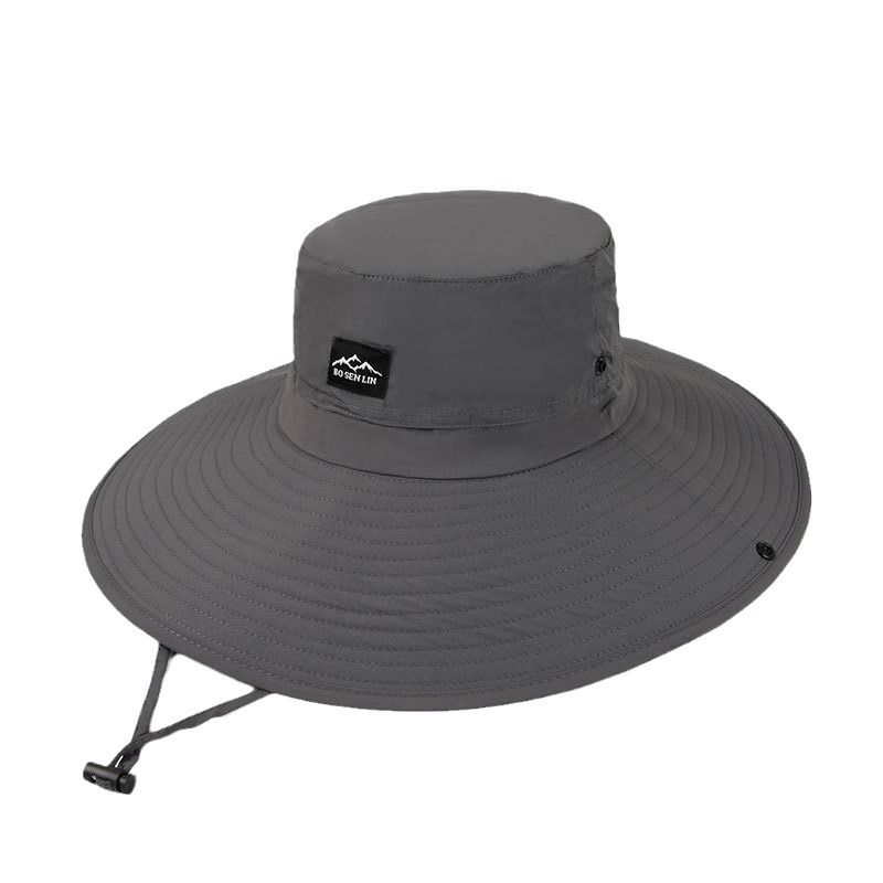 Enlarged brim sun protection hat, men's outdoor face and neck protection hat, fishing hat, mountain logo sun hat, UV protection hat Item Picture