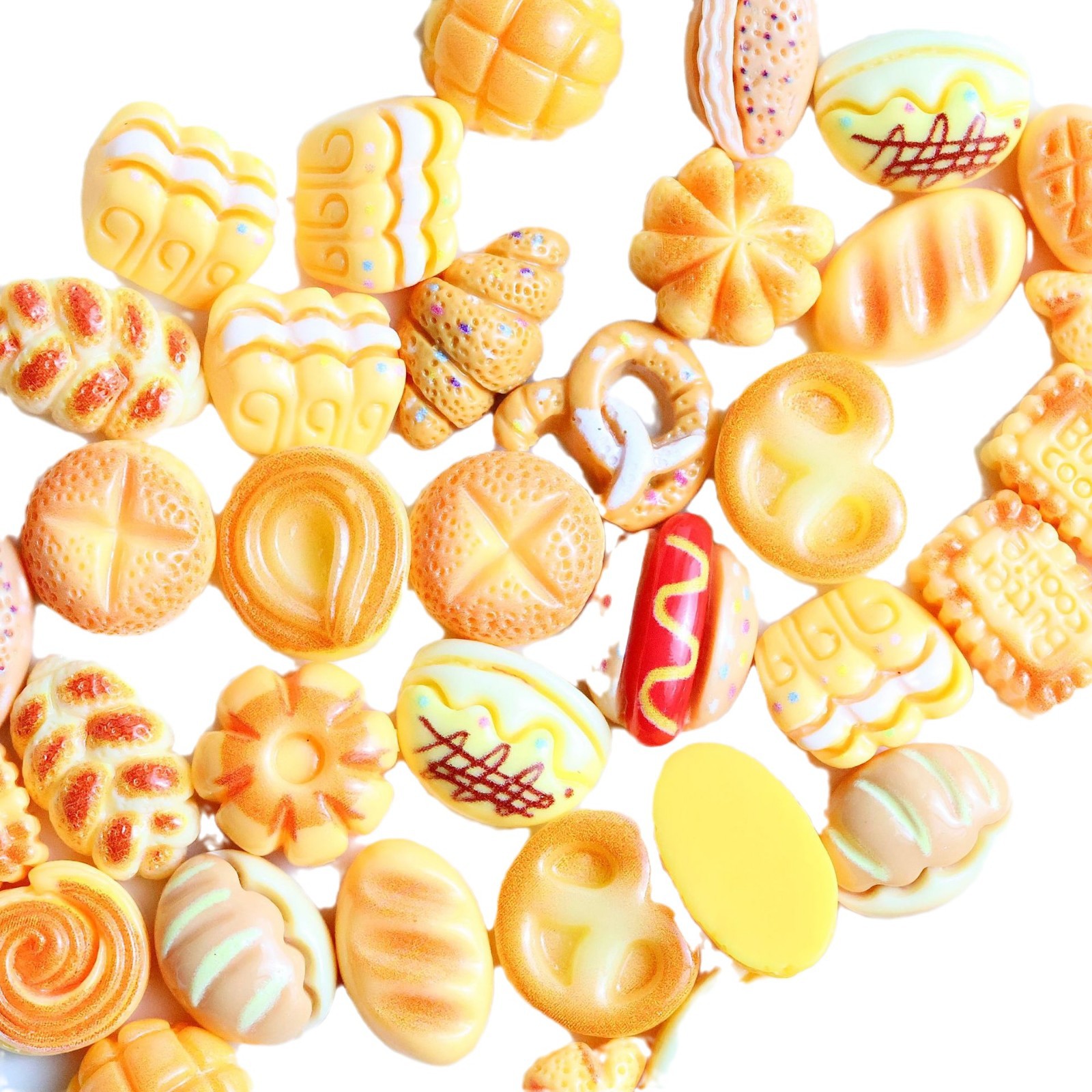 Resin accessories, mini simulation baking, food toys, bread diy, cream glue, phone cases, patches, hair accessories, decorative materials Item Picture