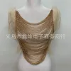 A fashionable, cut-out round-neck sleeveless top with multi-color beaded tassels and floral edges, and sexy clothing accessories Specification image