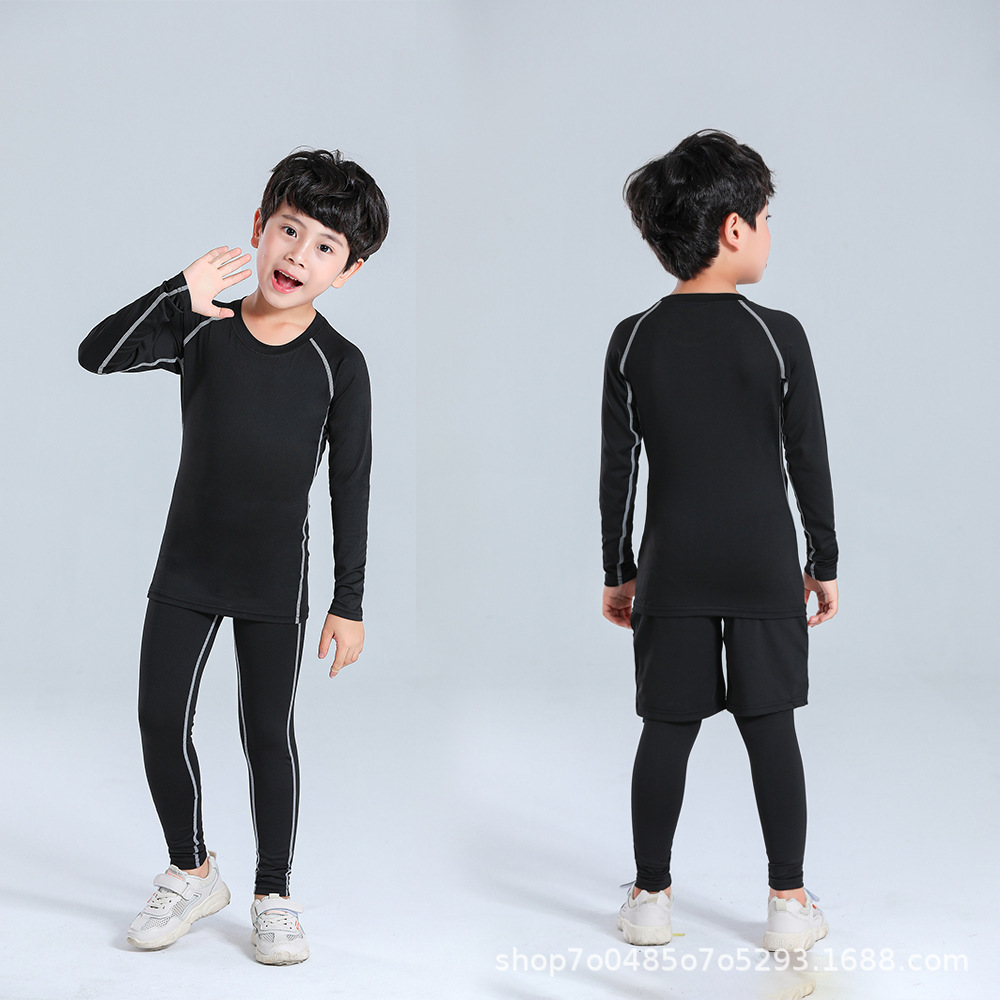 Children's tight-fitting clothes, training suits, boys' fitness suits, long-sleeved basketball sports base, quick-drying clothes, football sets, spring Application Scenario