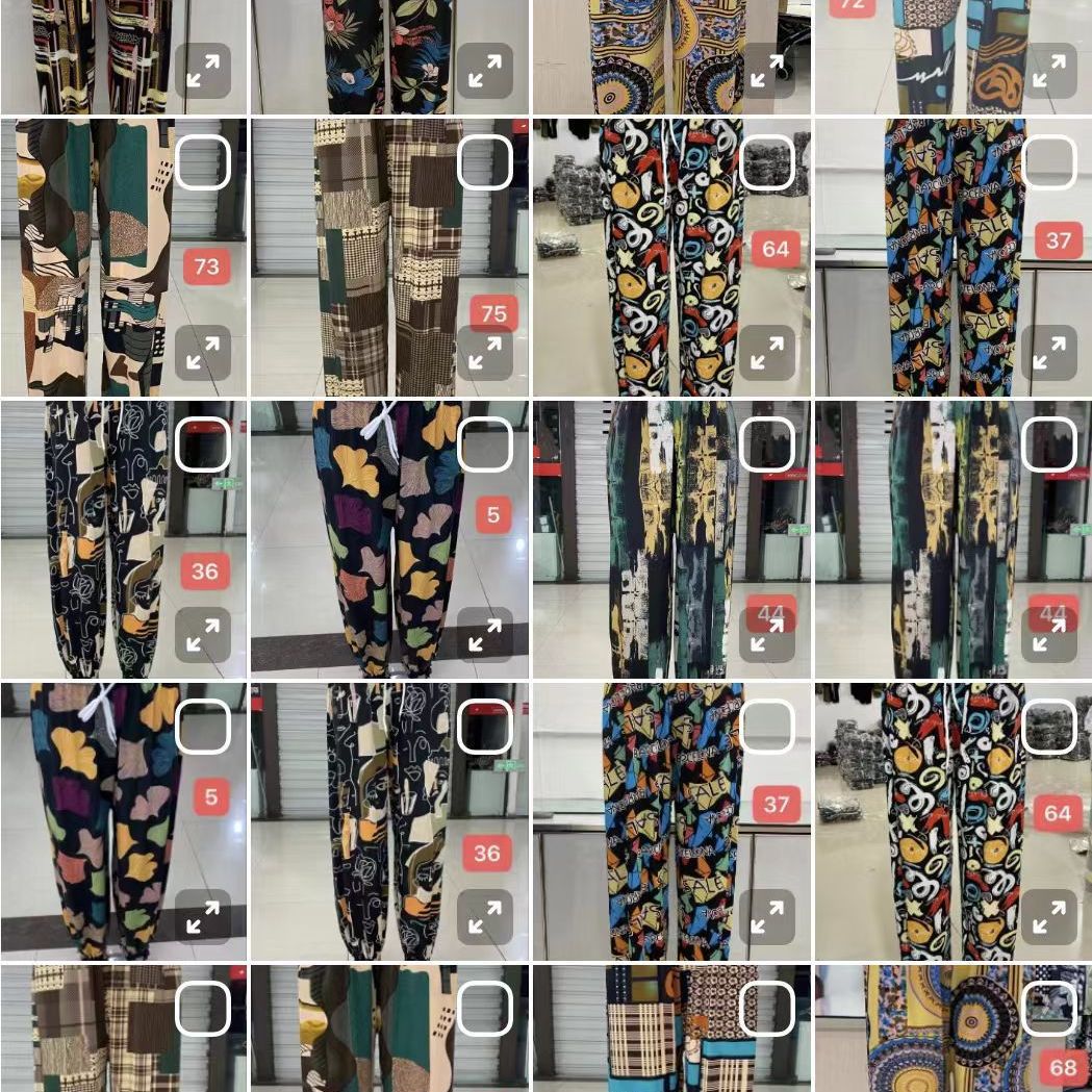 Middle-aged and elderly women's pants, ice and snow silk lantern pants, mom's extra-large printed pants, summer sun protection beach pants, ethnic style Application Scenario