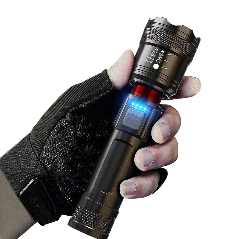 New ultra-strong long-range flashlight, outdoor multi-functional focusing long-range zoom Aurora cannon large floodlight flashlight Item Picture