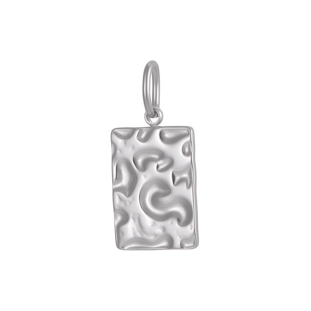 Cross-border best-selling stainless steel pendant texture pattern round plate heart four-leaf clover diy bracelet necklace accessory pic 45