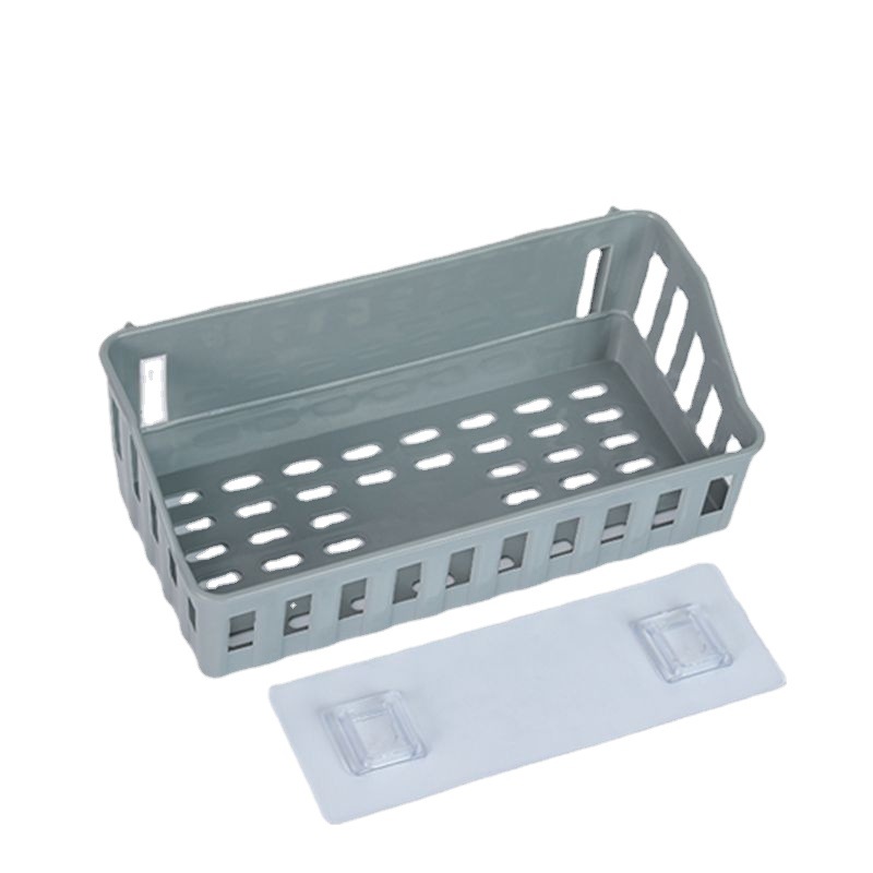 Hanging Basket Storage Rack Perforation-Free And Traceless Paste Kitchen Wall Hanging Basket Rack Bathroom Bathroom Storage Basket Storage Basket Item Picture