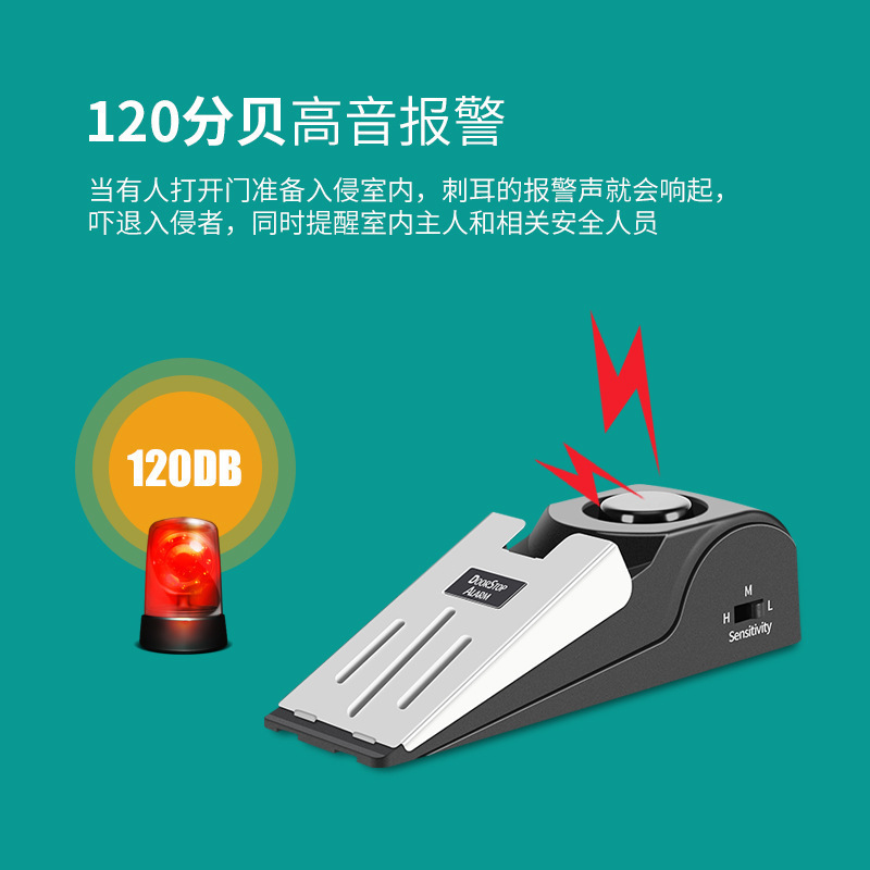 旅馆用门阻防/门缝报警器/门塞报警器细节图