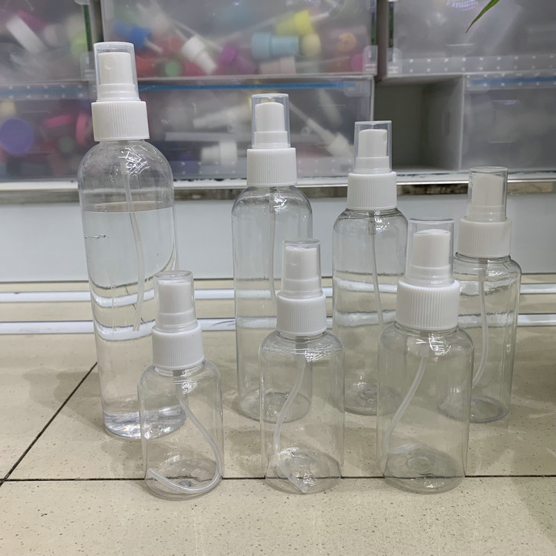 Transparent Travel Bottle Pet Plastic Spray Emulsion Bottle Small Watering Can Cosmetic Packaging Bottle Wholesale Specification drawing