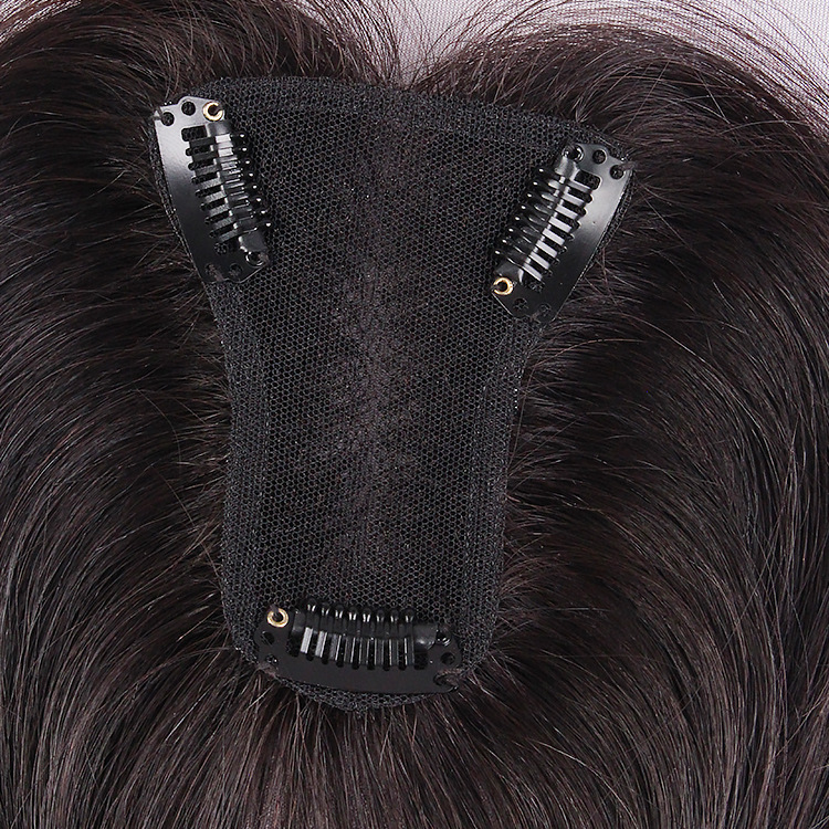 Swiss net real hair wig pieces for women to cover white hair and increase hair volume, fluffy hair replacement pieces for the top of the head, T-shaped 7*9 invisible hair replacement blocks