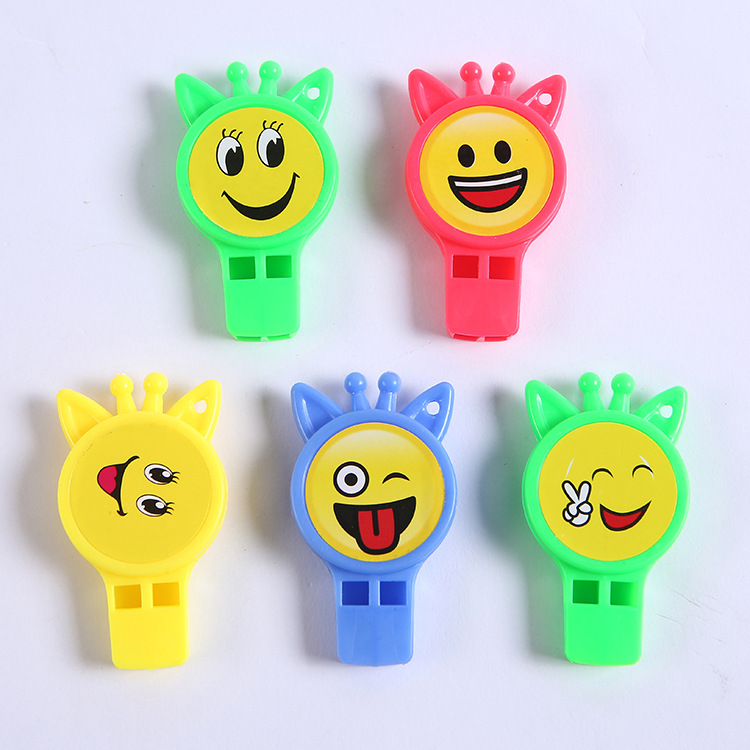 Wholesale factory direct sales of football expression cartoon whistles, whistle referees, brand new plastic children's toys wholesale Specification image