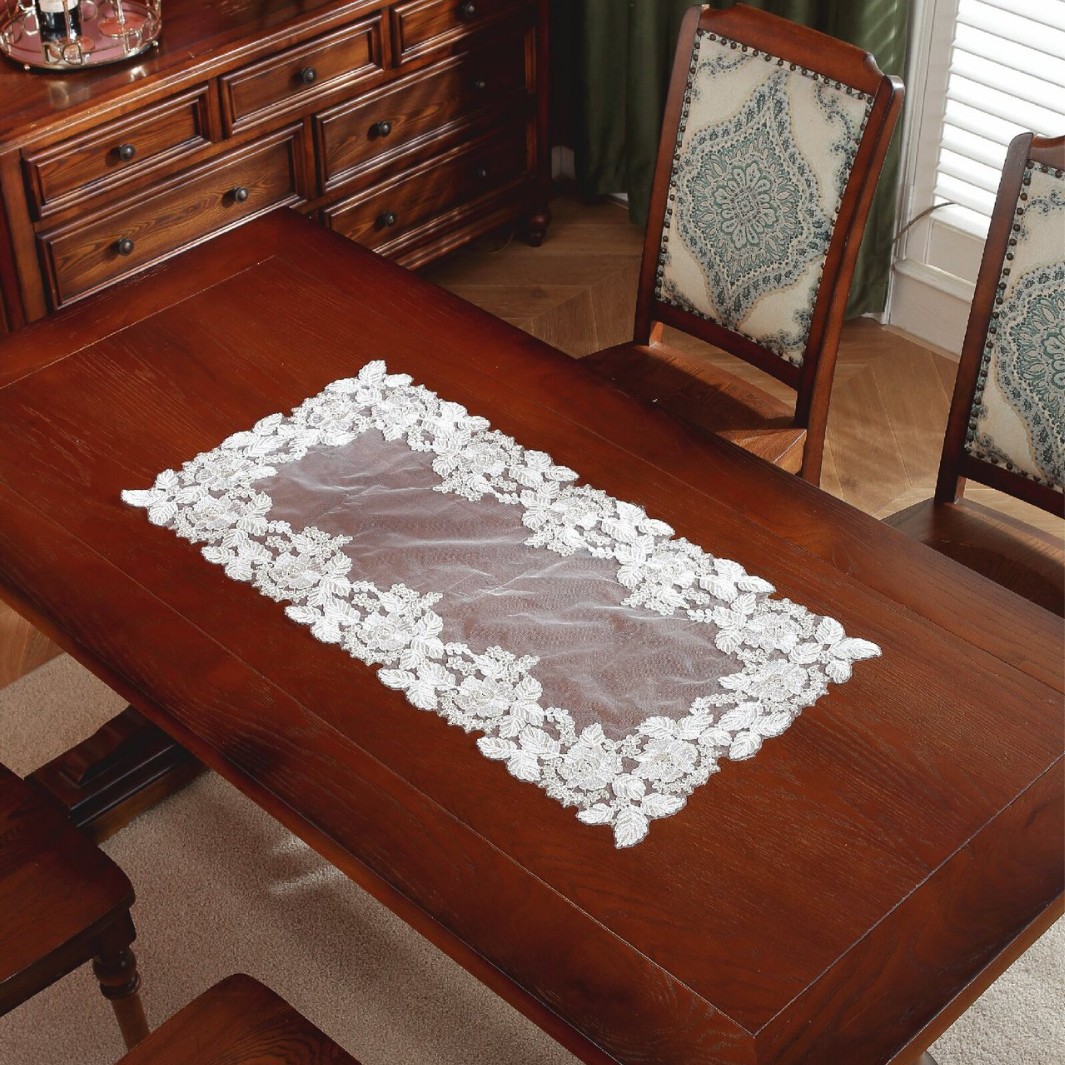 New lace high-end table flag, simple dining table tablecloth, European-style coffee table cover towel, dressing table dust-proof cloth, table mat