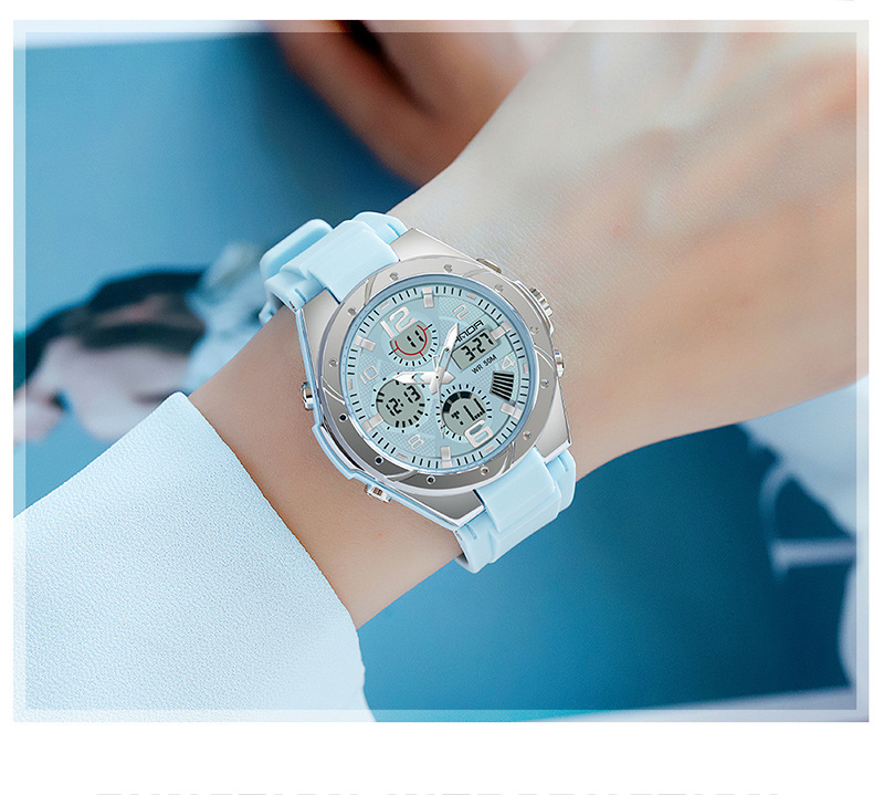 青少年女士手表学生潮流初中高中儿童运动夜光防水多功能电子女表详情15