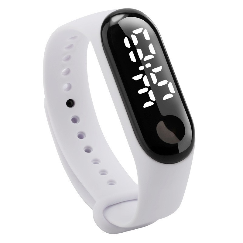 The white light bracelet watch is a simple single-button watch with only time and calendar functions details Picture