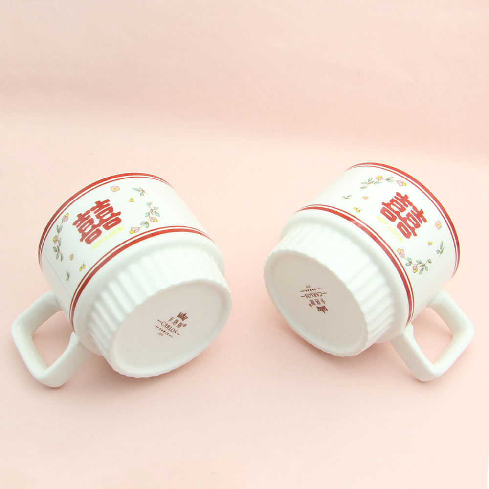 New Vintage Ceramic Cup Creative Household Double Characters High Appearance Level Mug Wedding Ceremony With Joy Cup Wholesale details Picture