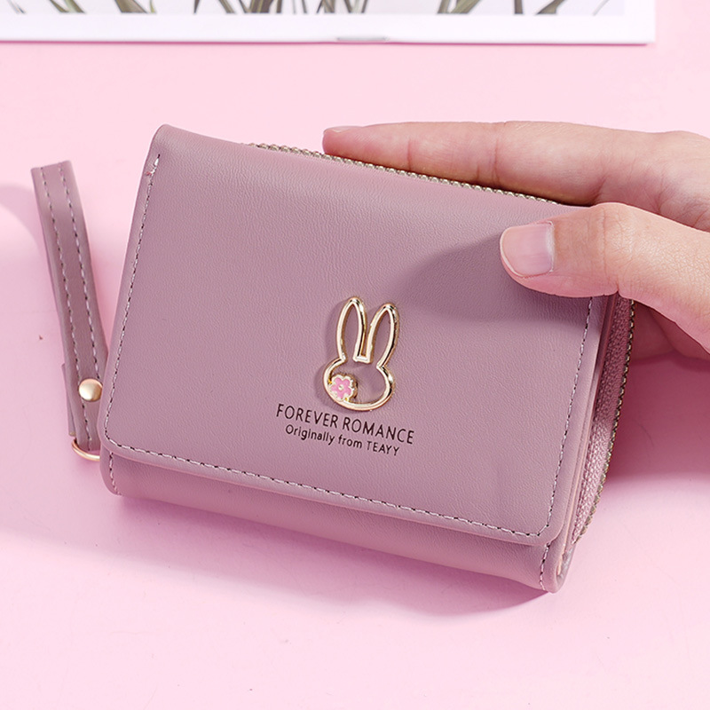 Ladies' wallets, short, fashionable and simple Korean-style coin purps at 30% off, multi-functional and multi-slot small purps wholesale details Picture