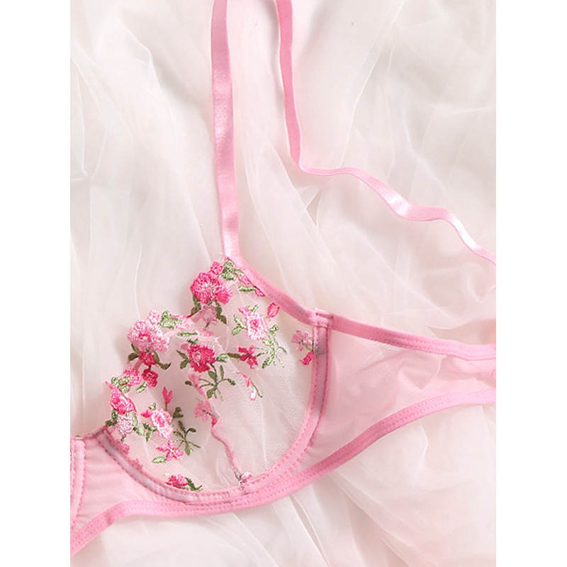Cross-border sexy underwear lace set thong wholesale manufacturers straight hair mesh women's sexy underwear 21116 Application Scenario