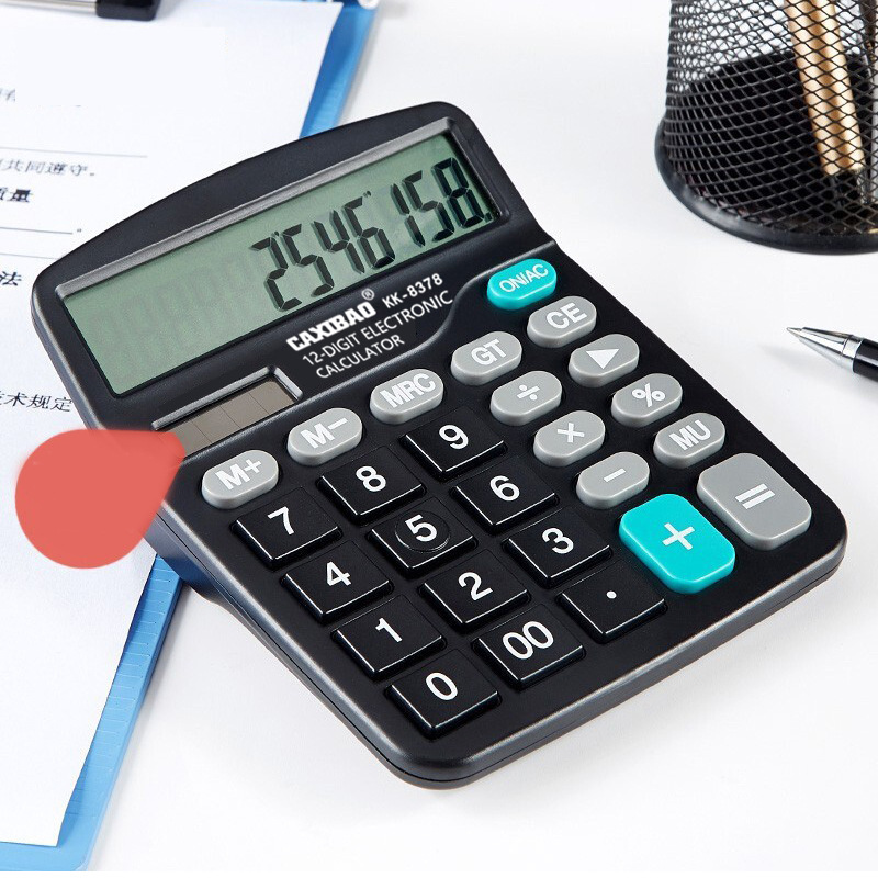 Cross-border for 12 large screen desktop computer blue and black financial office calculator to send batteries details Picture