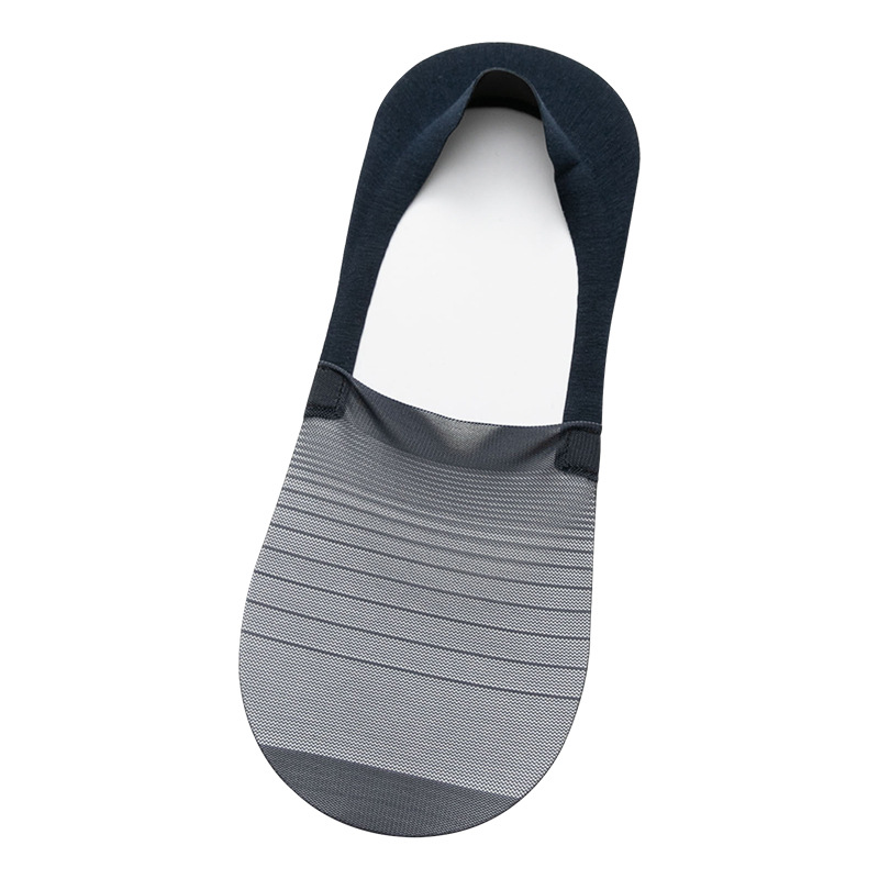 Men's summer ice silk socks, solid-color cotton-soled boat socks, casual breathable invisible socks, Japanese shallow mesh men's socks, all available for one-piece delivery at the sock stall Item Picture