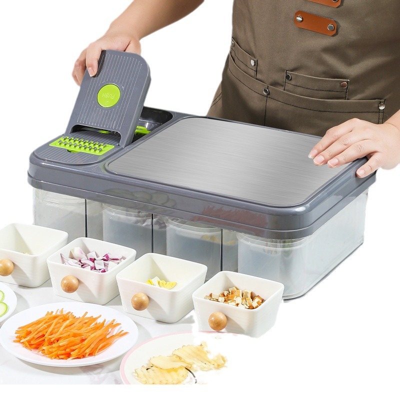 Cross-border multi-functional vegetable cutter, hand guard, household shredded vegetable cutter, vegetable salad cutter, kitchen vegetable cutter wonder Item Picture