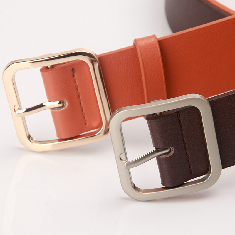 New Korean Style Women's Belt Retro Simple Everything Square Buckle Pu Leather Popular Belt Wholesale Women Application Scenario
