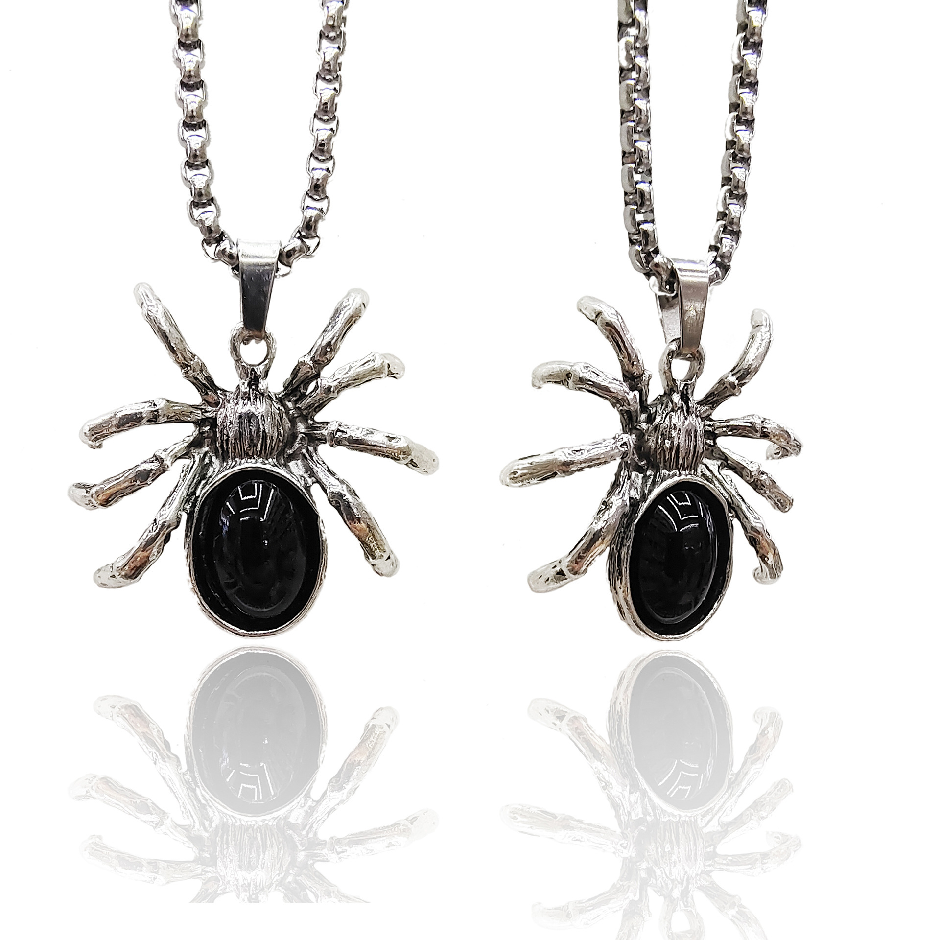Net Red Men's Necklace Europe And The United States Military Brand Necklace Sweater Chain Alloy Pot Belly Spider Pendant Stainless Steel Necklace Item Picture