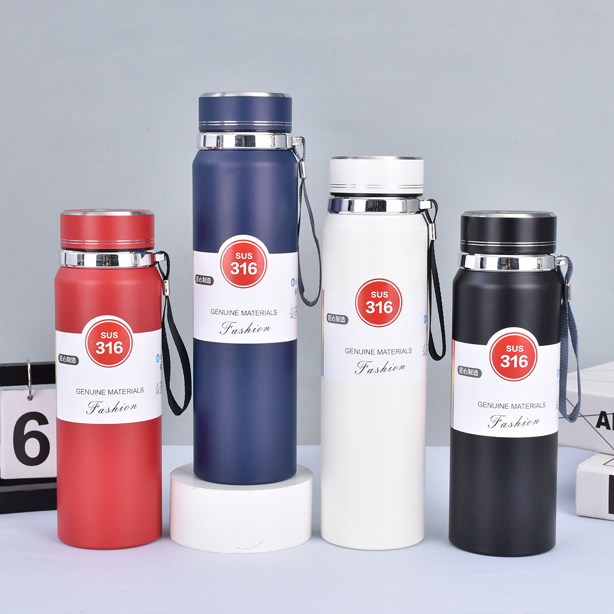 Factory Direct 316 Stainless Steel Double-Layer Vacuum Insulated Cup Large Capacity Sports Kettle Portable Portable Water Cup Specification drawing