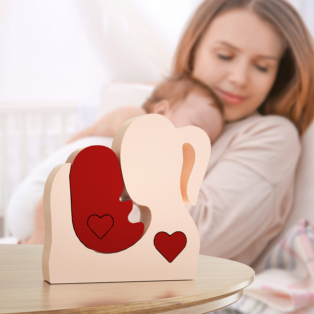 Crystal resin resin, mother and baby, parent-child jigsaw puzzle diy, Mother's Day gypsum cement candle ornament, silicone mold handicraft ornament, handicraft Application Scenario