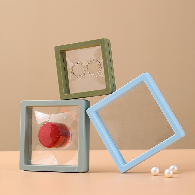 Transparent Pe Film Suspension Box Jewelry Display Stand Ring Pendant Buddha Beads Dust Proof Oxidation Gift Box In Stock details Picture