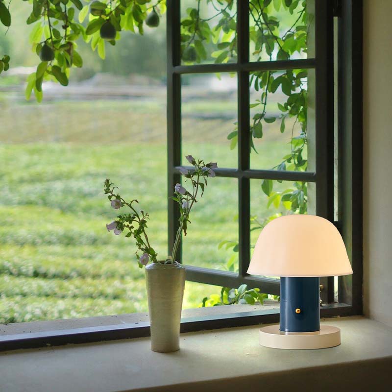 Close-up of Denmark Setago JH27 Lamp with Soft Glow