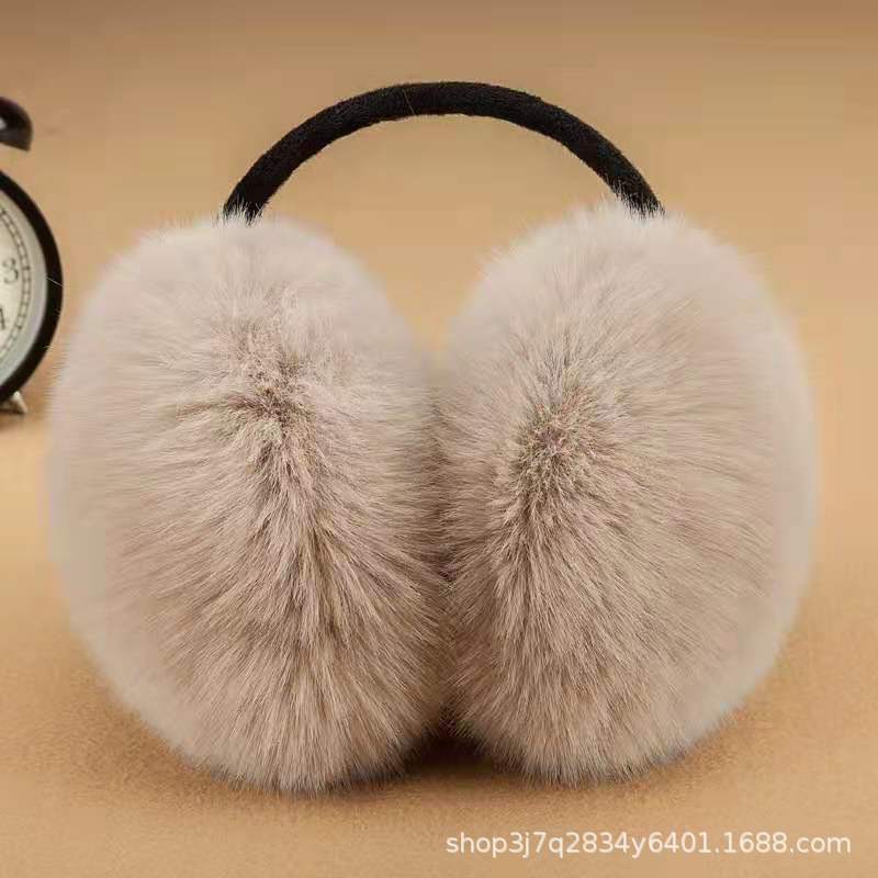 Women's Plush Warm Earmuffs After Winter Cute Warm Imitation Rabbit Hair Back Earmuffs With Ear Bags details Picture