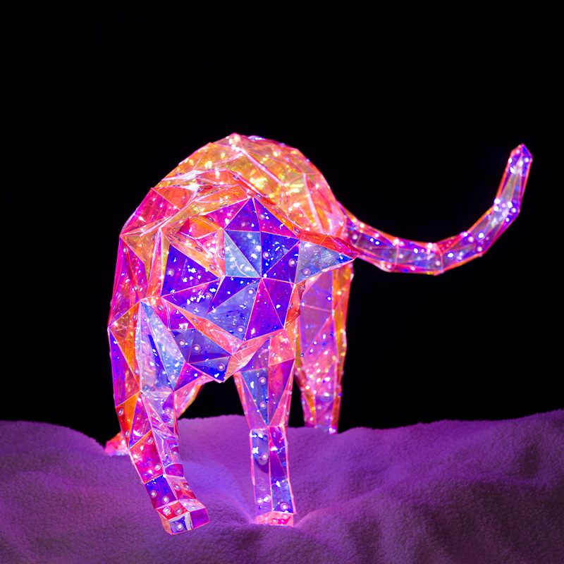 Cross Border Colorful Cheetah Decoration Outdoor Courtyard Luminous Ground Stall Cultural Create Gift Atmosphere Light To Girlfriend Doll Gift Application Scenario