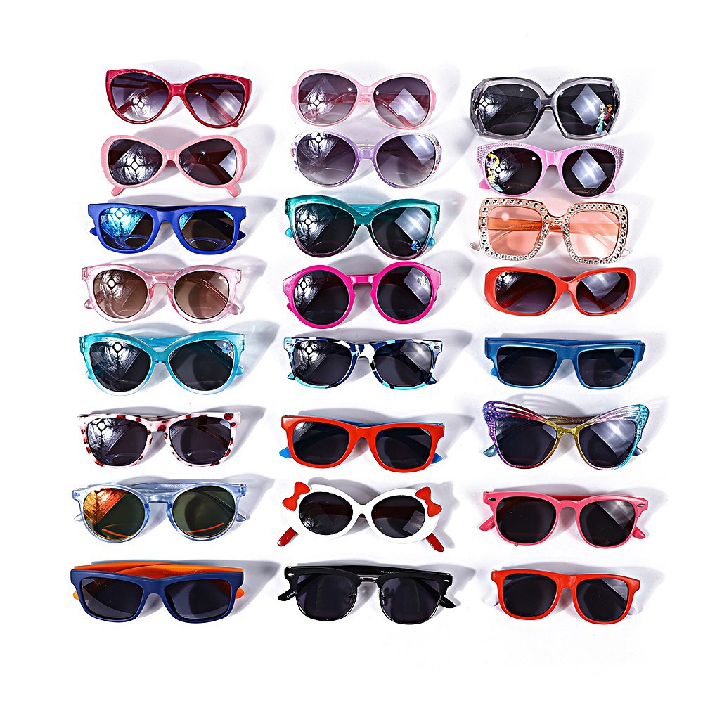 A hundred types of mixed batch cute children's sunglasses, baby stylish sunglasses, boys' and girls' sun protection, UV protection and sunshade glasses details Picture