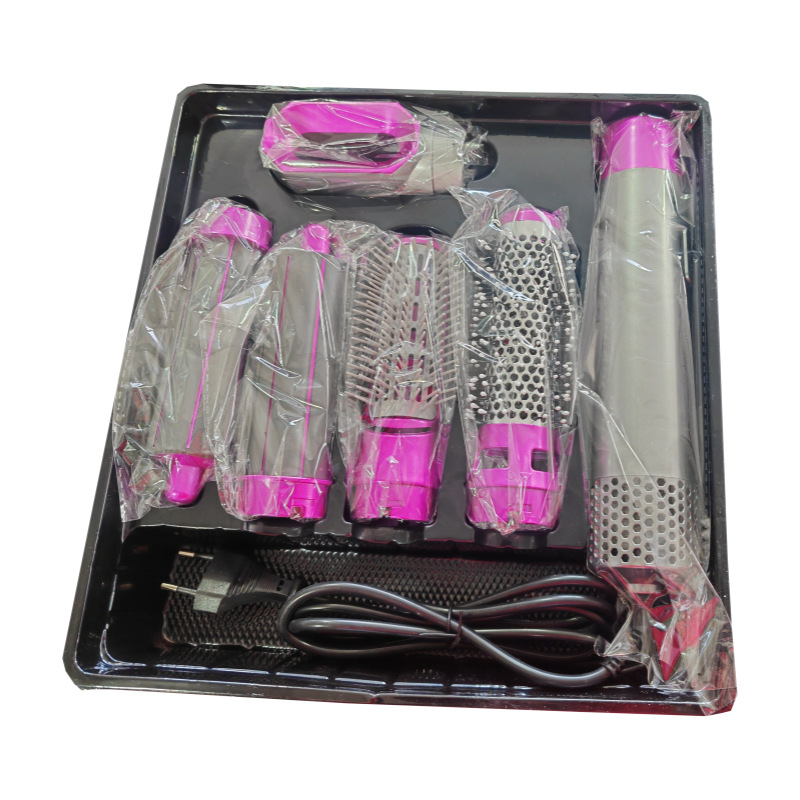Cross-border five-in-one hot air comb, automatic curling iron, dual-purpose curling and straightening hair styling comb, electric hair dryer, deluxe package Item Picture